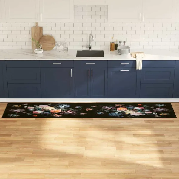 Tapis de Cuisine Noir 300 x 60 cm Velours