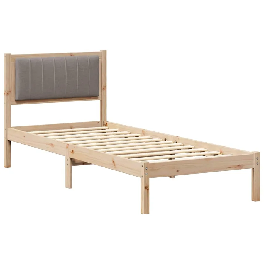 Cadre de lit avec tête de lit rembourrée Taupe 80 x 200 cm - 2