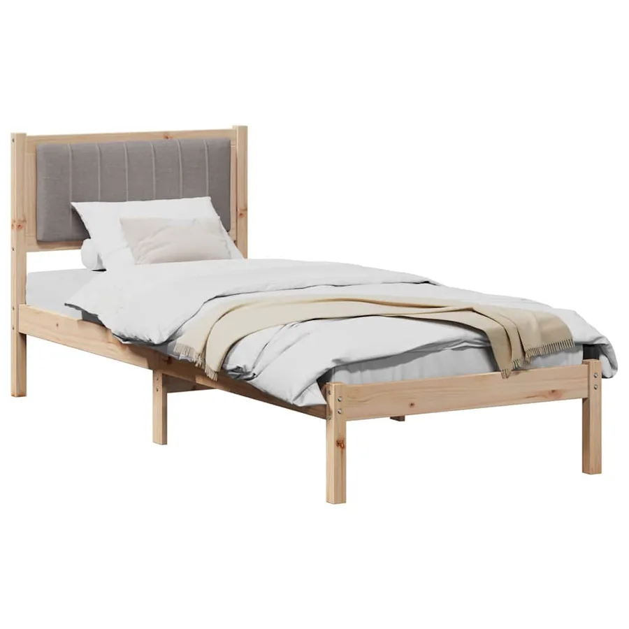 Cadre de lit avec tête de lit rembourrée Taupe 80 x 200 cm - 3