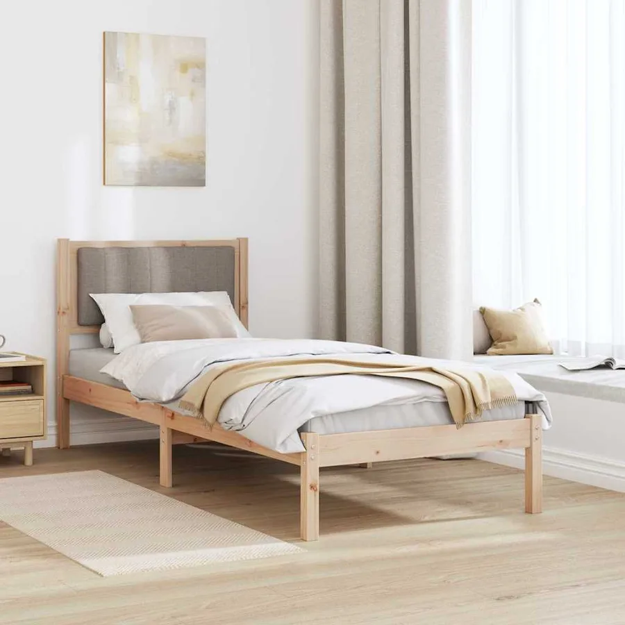 Cadre de lit avec tête de lit rembourrée Taupe 80 x 200 cm - 4