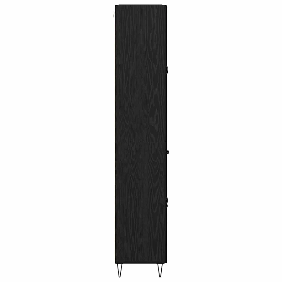 Haut Armoire 2 pcs Chêne noir Bois d'ingénierie et verre - 9