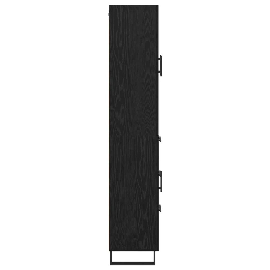 Haut Armoire 2 pcs Chêne noir Bois Aggloméré et Verre - 9