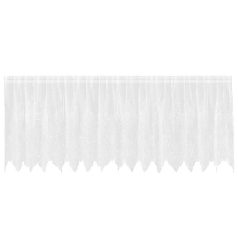 Rideau en Dentelle Floral Blanc 120 x 400 cm Polyester - 2