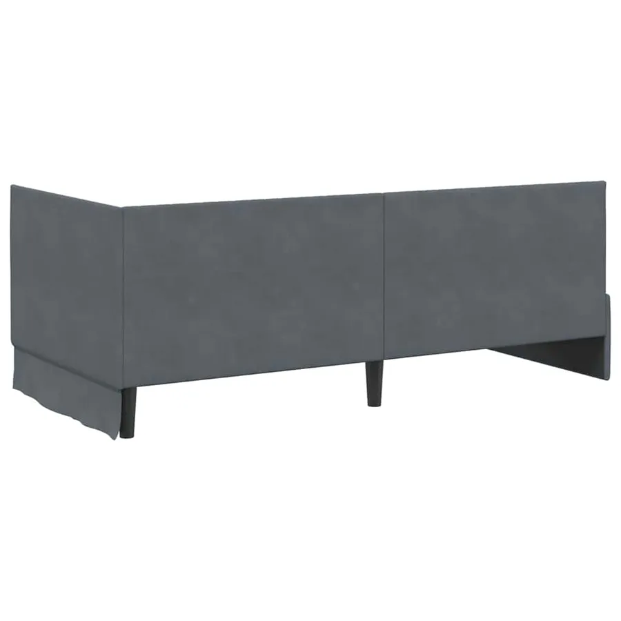 Cadre de lit d'angle Gris foncé 90 cm x 200 cm Velours - 7