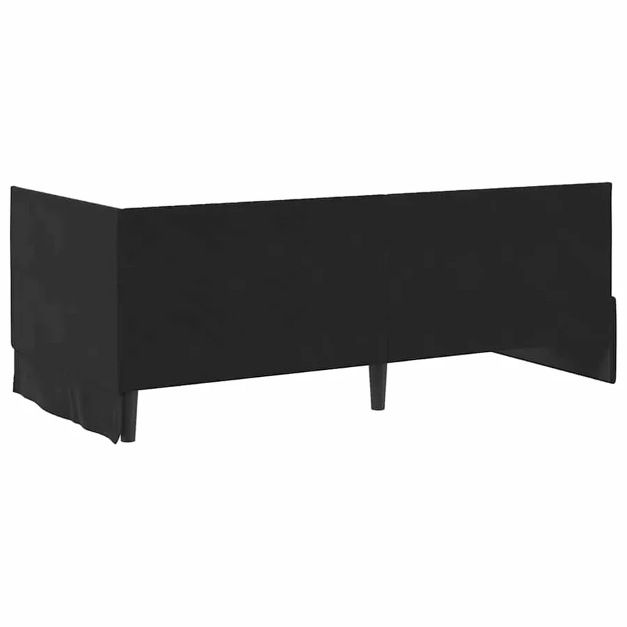 Cadre de lit d'angle Noir 90 cm x 200 cm Velours - 7