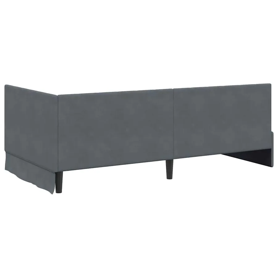 Cadre de lit d'angle Gris foncé 90 cm x 200 cm Velours - 7