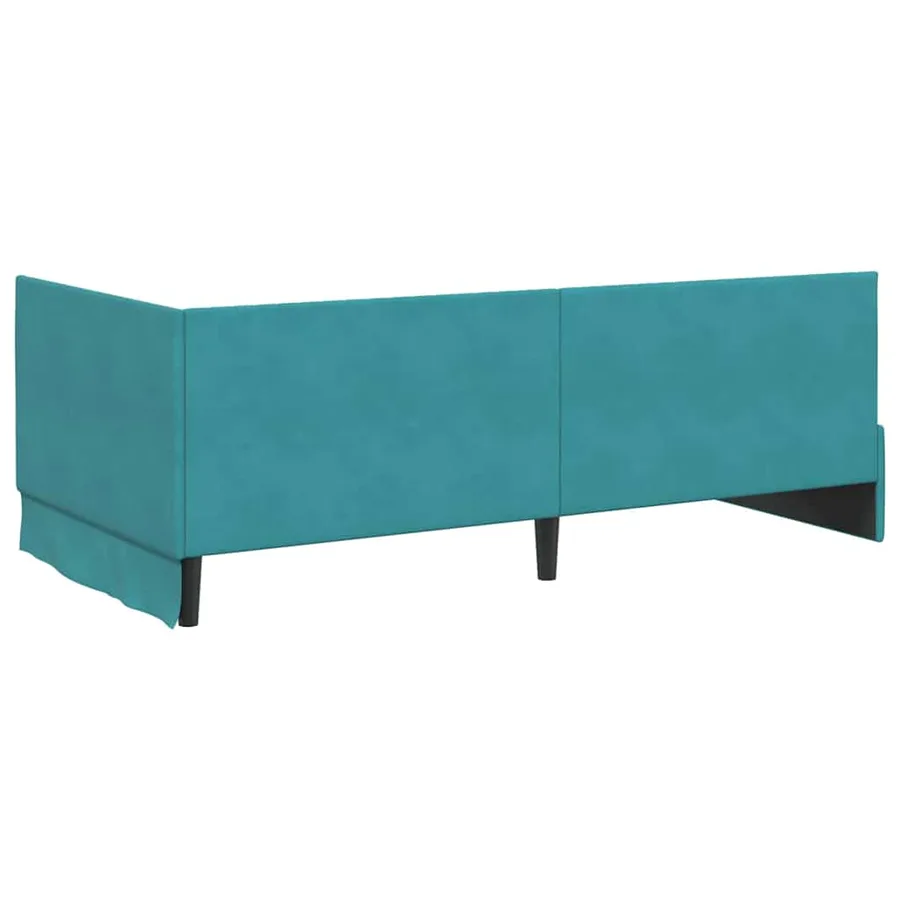 Cadre de lit d'angle Turquoise 100 cm x 200 cm Velours - 7