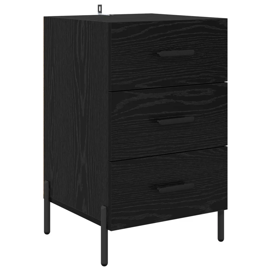 Cabinet de chevet Chêne noir 40 x 40 x 66 cm Bois d'ingénierie - 2