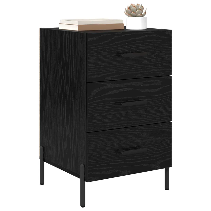 Cabinet de chevet Chêne noir 40 x 40 x 66 cm Bois d'ingénierie - 3