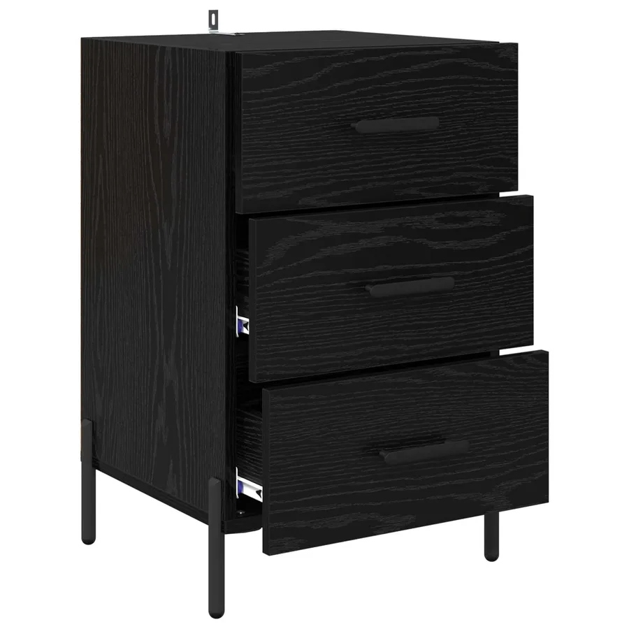 Cabinet de chevet Chêne noir 40 x 40 x 66 cm Bois d'ingénierie - 5