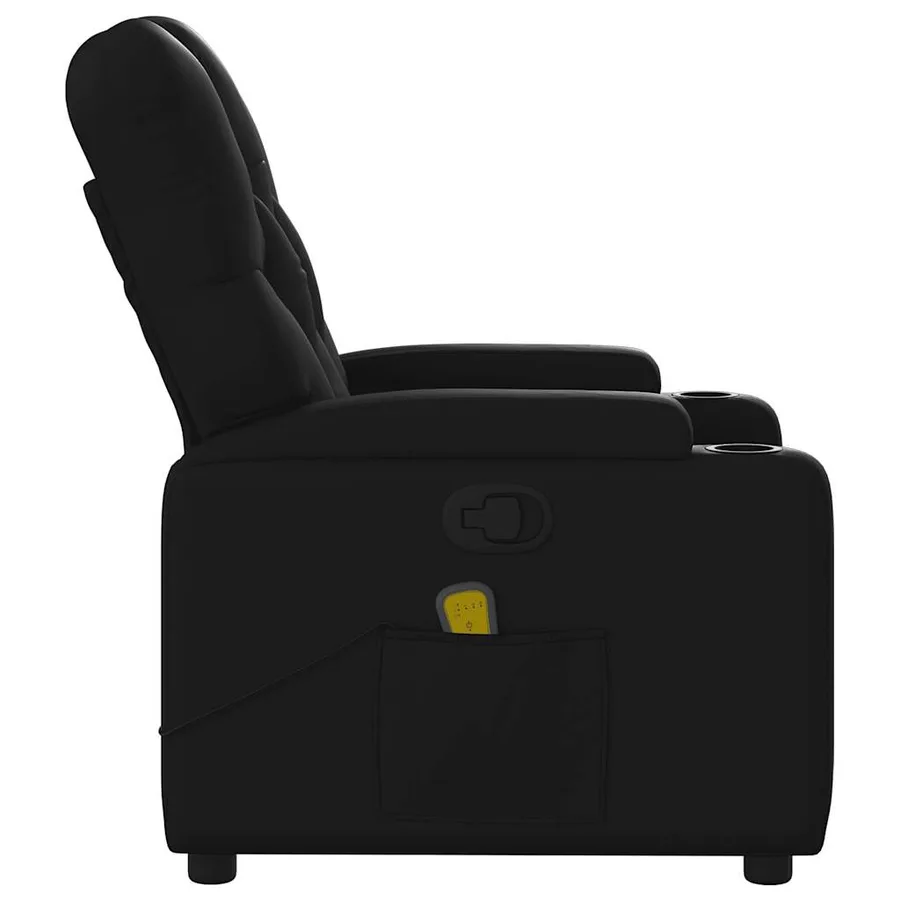 Fauteuil de massage inclinable Noir Similicuir - 6