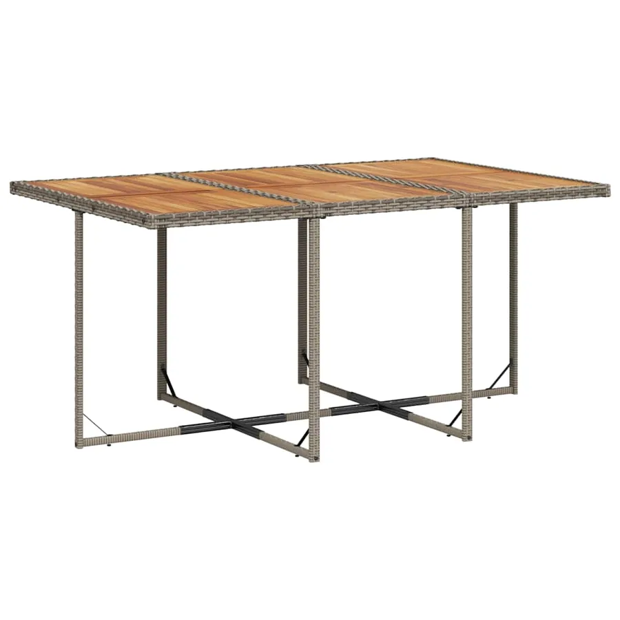 Ensemble à manger de jardin 11pcs avec coussins gris poly rotin - 3