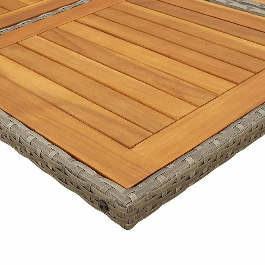 Ensemble à manger de jardin 11pcs avec coussins gris poly rotin - 4