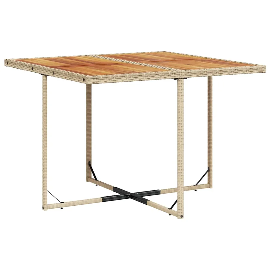Ensemble à manger de jardin et coussins 11 pcs beige poly rotin - 4