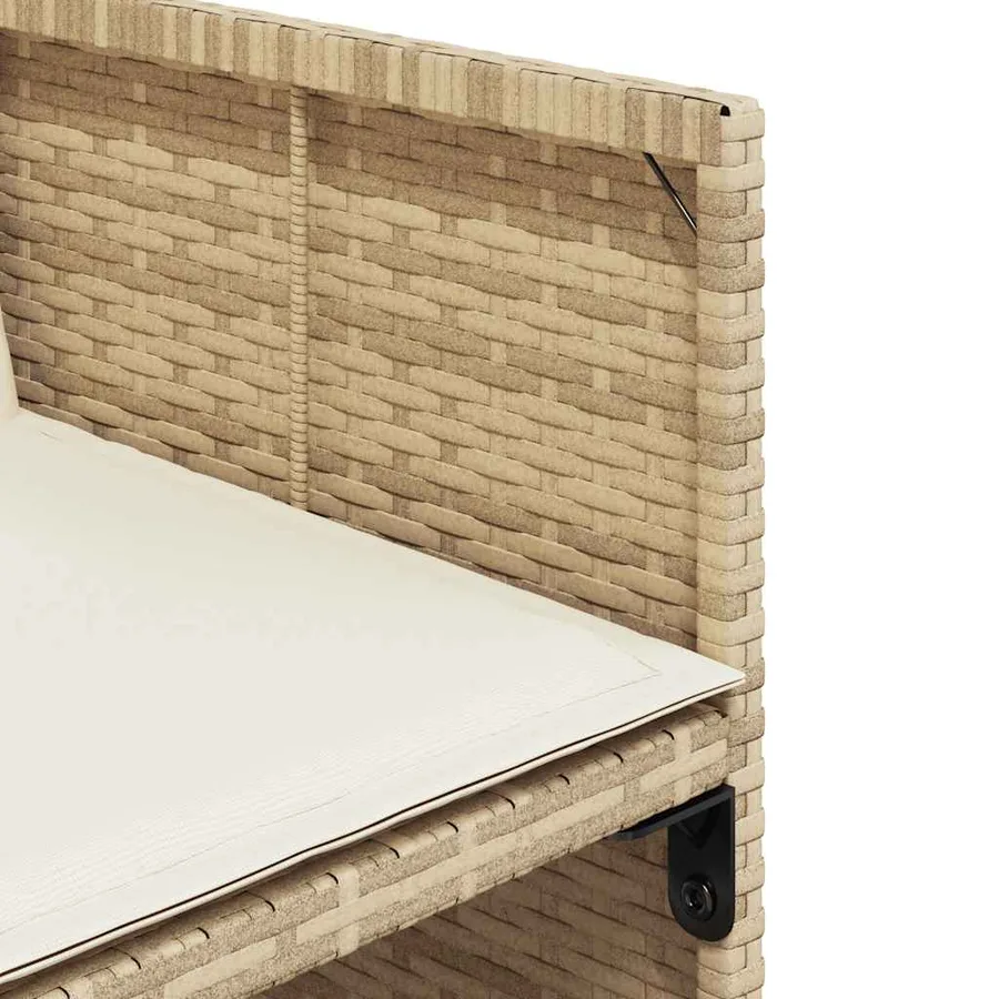 Ensemble à manger de jardin et coussins 11 pcs beige poly rotin - 8