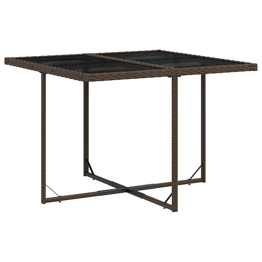 Ensemble à manger de jardin et coussins 9 pcs marron poly rotin - 3