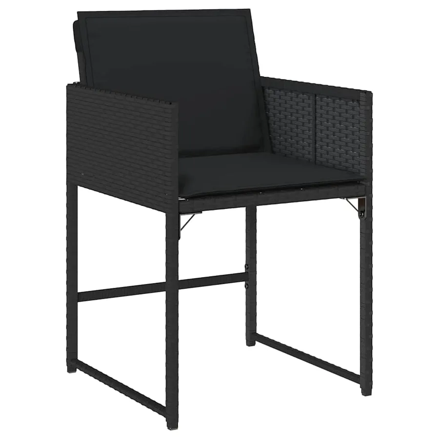 Ensemble de salle à manger pour jardin 5 pcs Noir polyrotin - 10