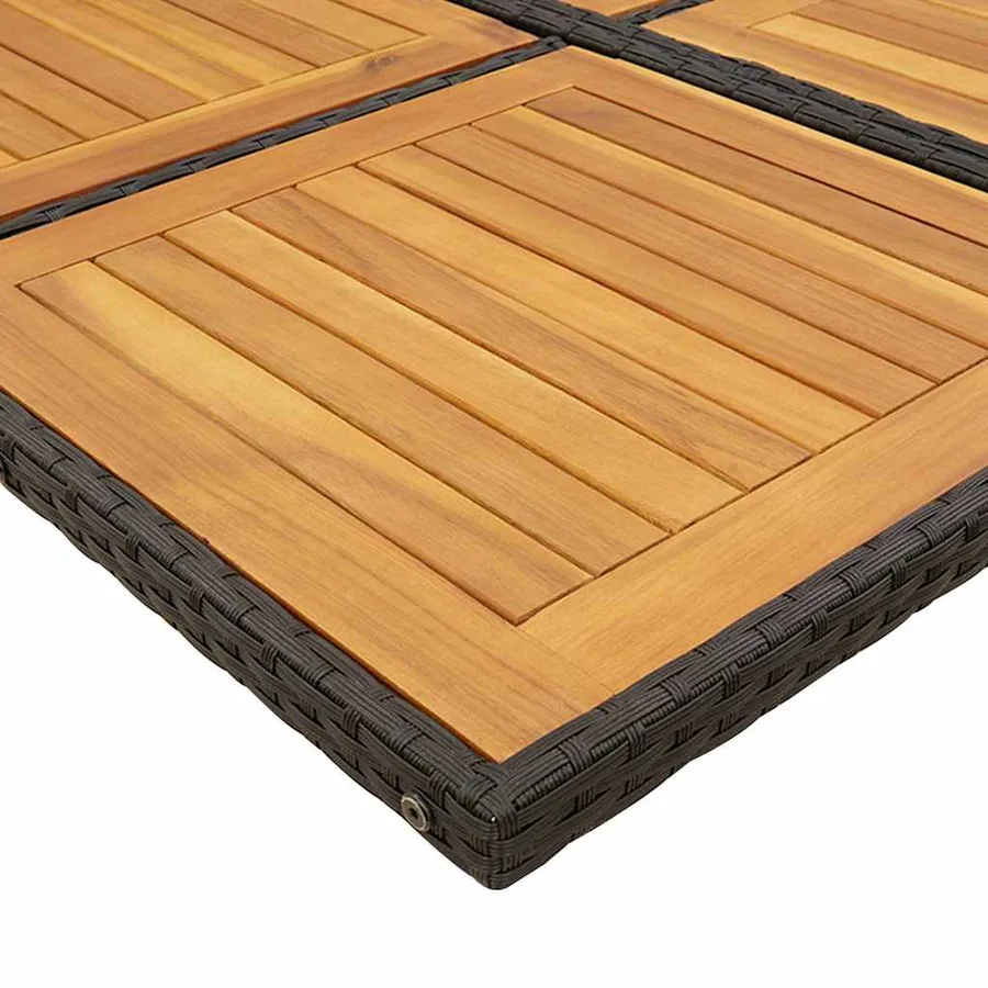 Ensemble à manger de jardin 15 pcs coussins noir résine tressée - 4