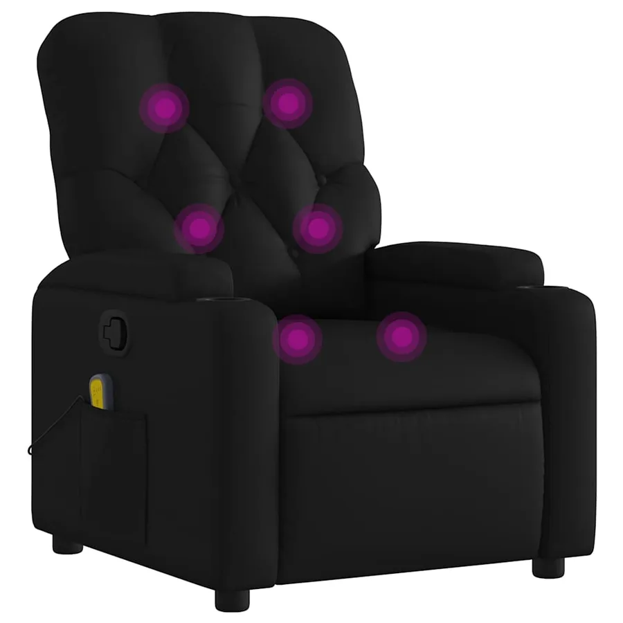 Fauteuil de massage inclinable noir similicuir - 2