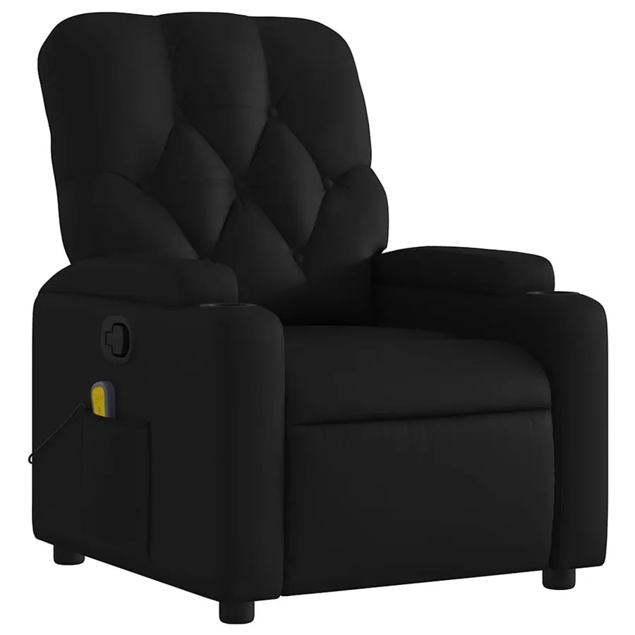 Fauteuil de massage inclinable noir similicuir - 3