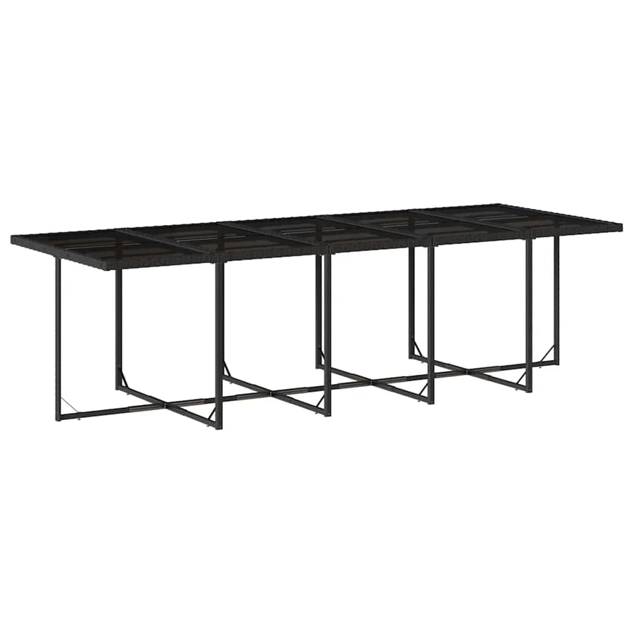 Ensemble à manger de jardin 13 pcs coussins noir résine tressée - 4