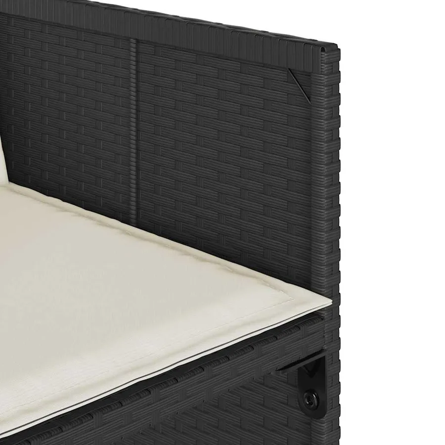 Ensemble à manger de jardin 13 pcs coussins noir résine tressée - 7