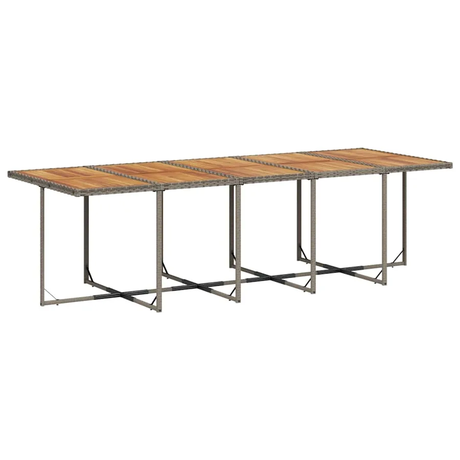 Ensemble à manger de jardin coussins 13 pcs gris résine tressée - 4