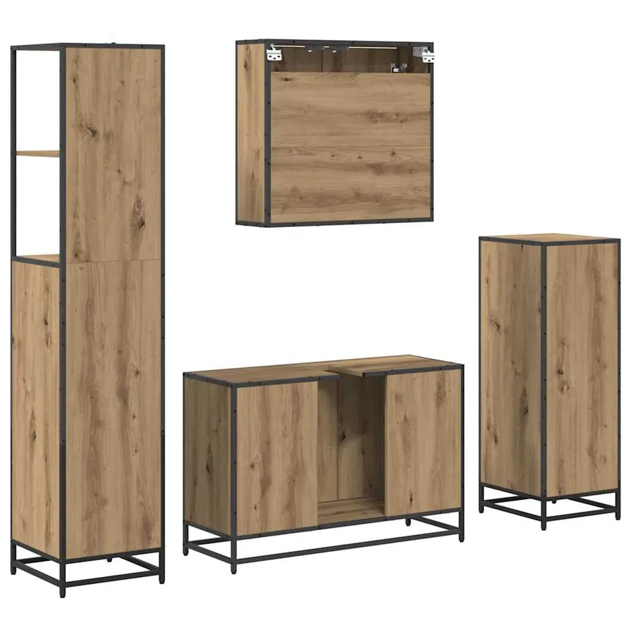 Ensemble de mobilier de salle de bain 4 pc Chêne artisanal - 10