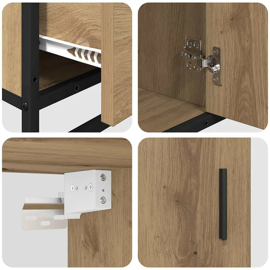 Ensemble de mobilier de salle de bain 4 pc Chêne artisanal - 12