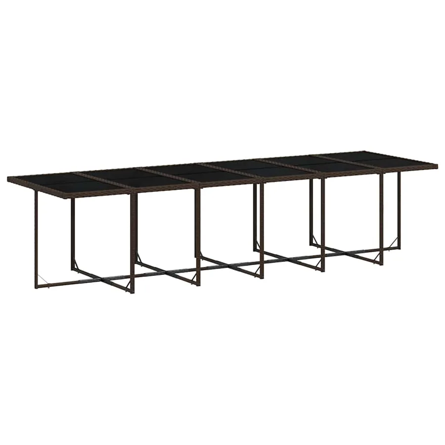 Ensemble à manger de jardin et coussins 17 pcs marron rotin - 3