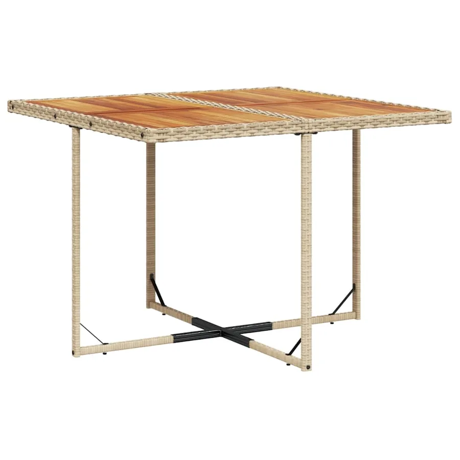 Ensemble à manger de jardin avec coussins 5pcs Beige poly rotin - 4