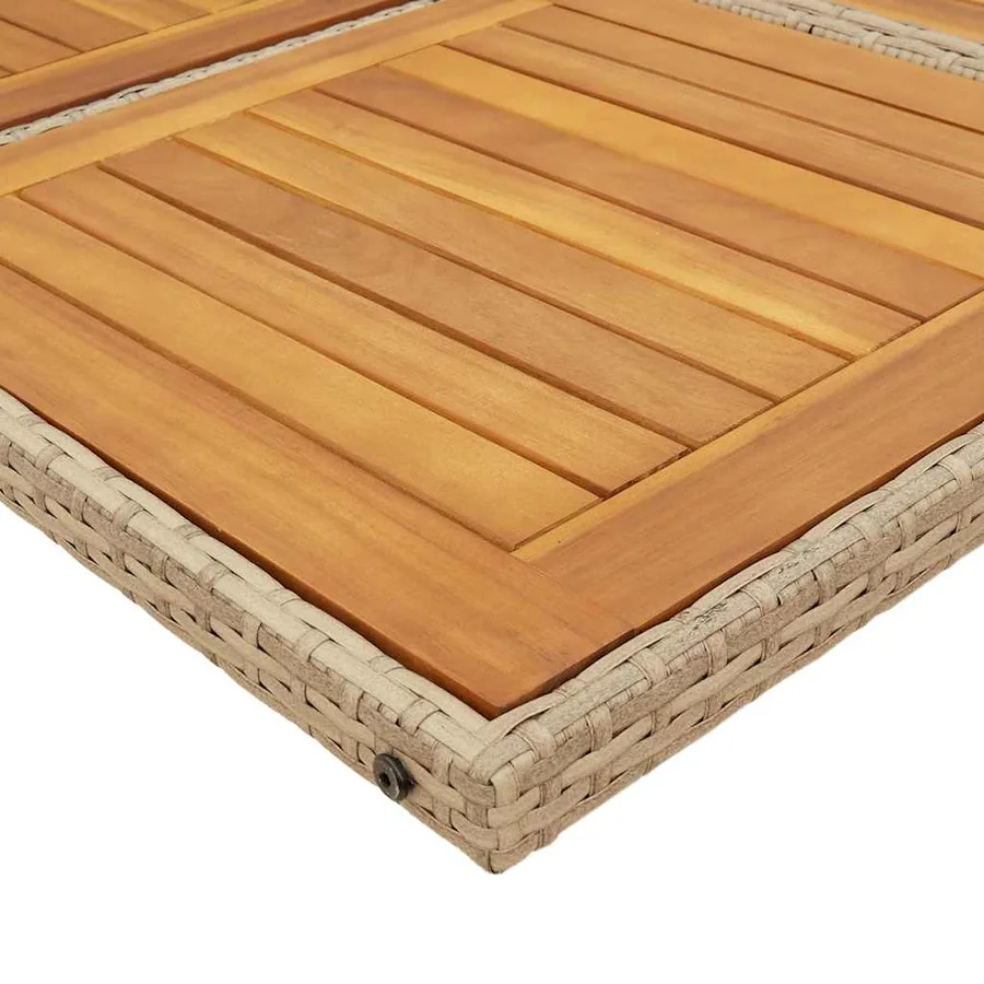 Ensemble à manger de jardin avec coussins 5pcs Beige poly rotin - 5