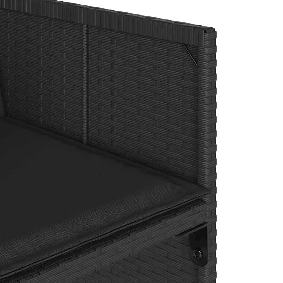 Ensemble à manger de jardin 9pcs coussins noir résine tressée - 7