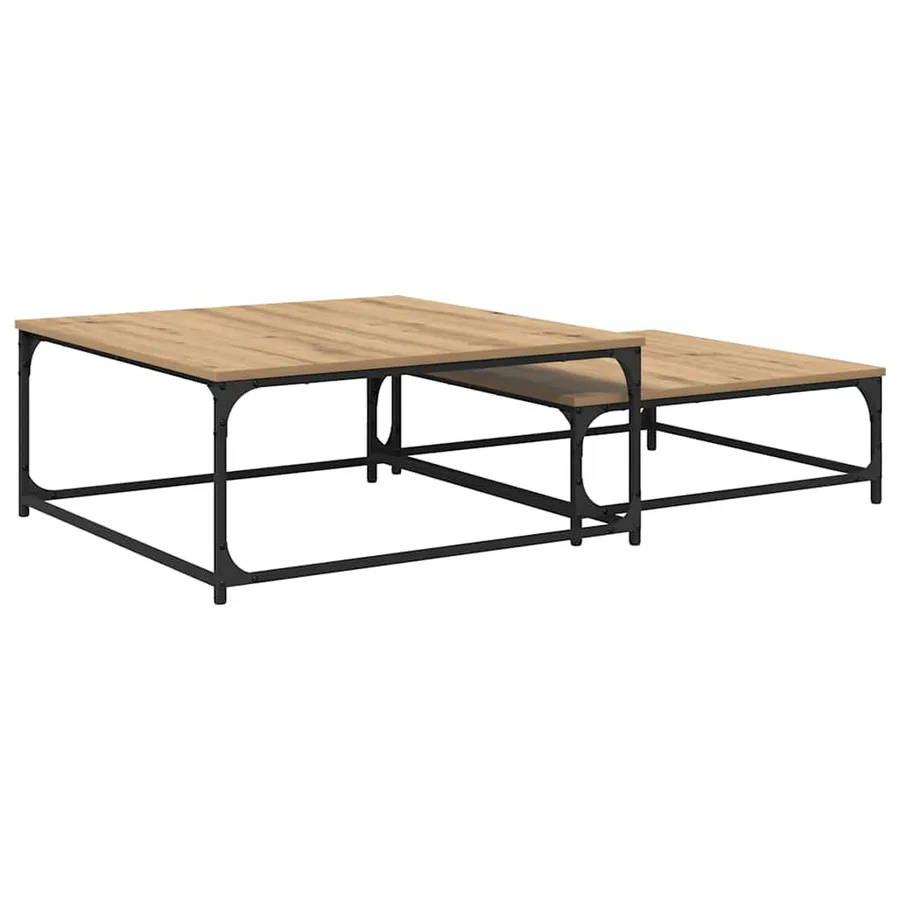 Table basse 2 pcs Chêne artisanal 80 x 80 x 35 cm - 2