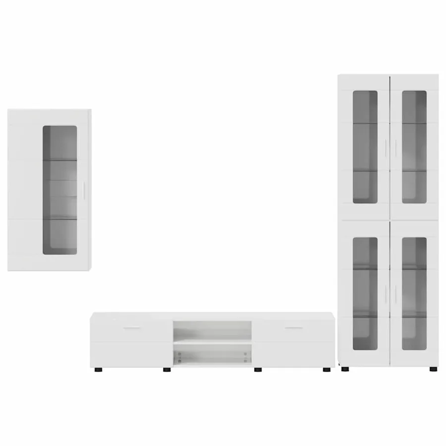 Ensemble meuble TV avec tiroir FLORIN 3 pcs Blanc brillant - 9