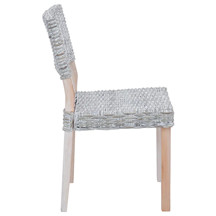 Chaise de salle à manger 2 pcs Rattan Kubu Blanchiment - 6