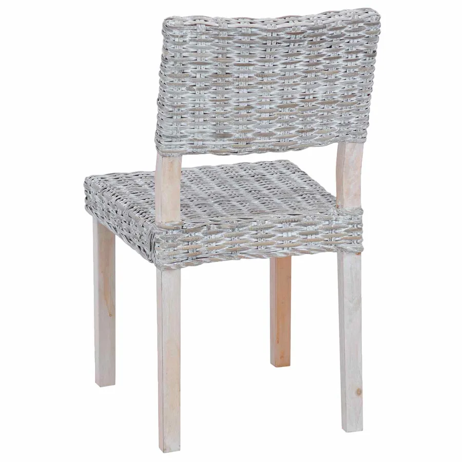 Chaise de salle à manger 2 pcs Rattan Kubu Blanchiment - 7