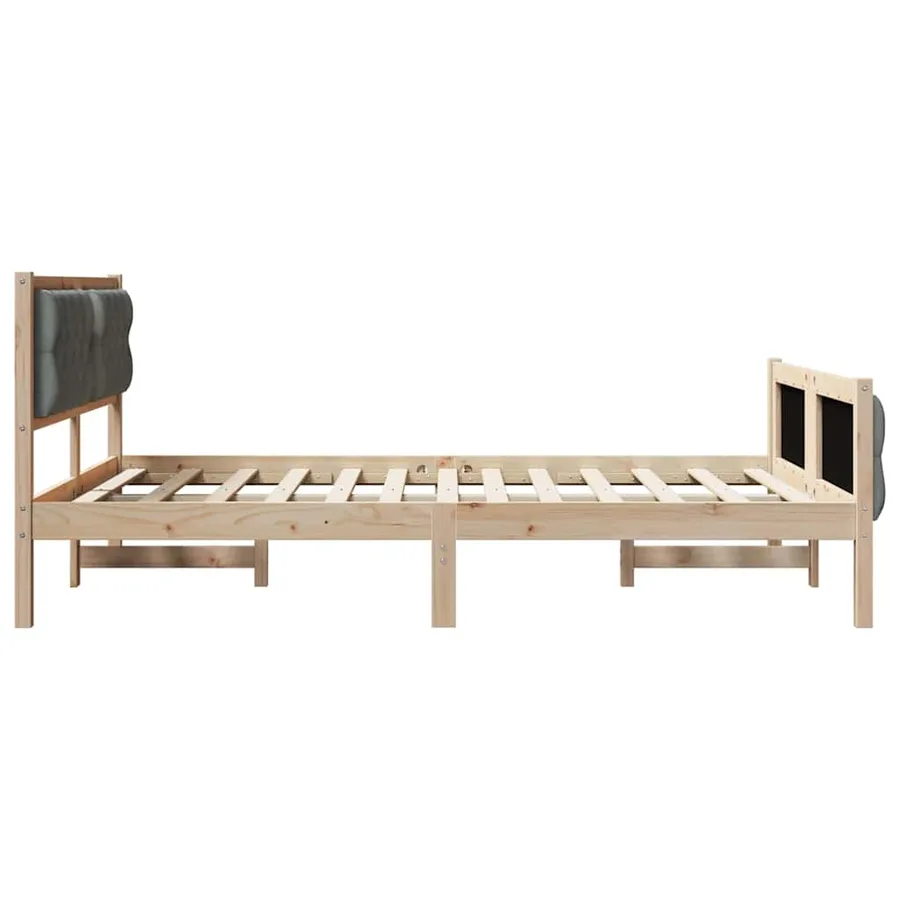 Cadre de lit Gris foncé 150 x 200 cm Pin massif - 6