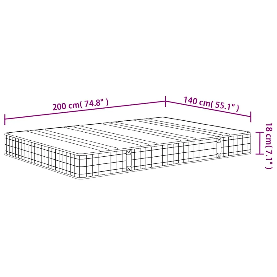 Matelas à ressorts bonnell moyen 140x200 cm - 9