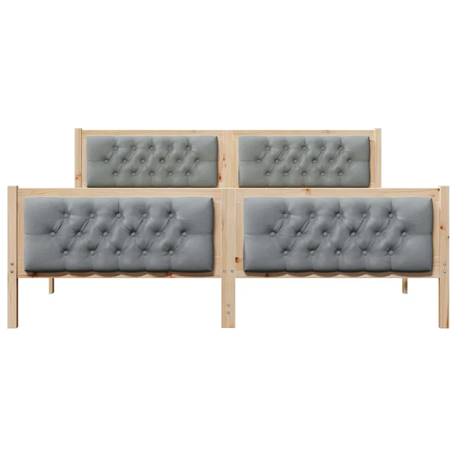 Cadre de lit Gris clair 160 x 200 cm Pin massif - 5