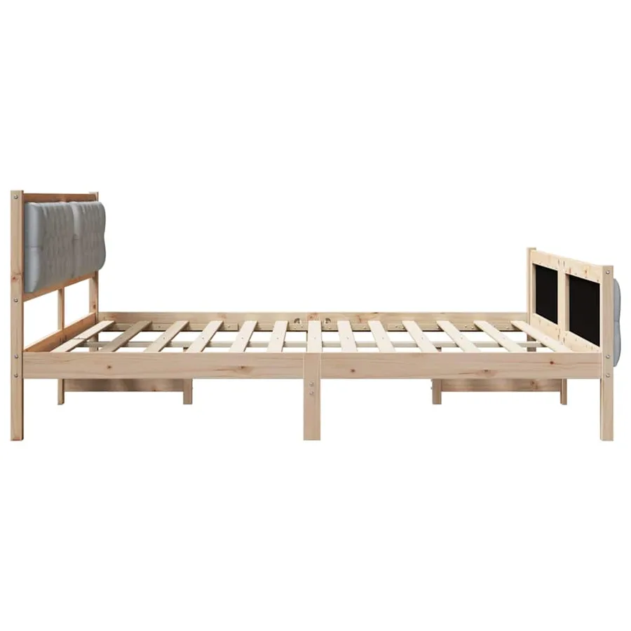 Cadre de lit Gris clair 160 x 200 cm Pin massif - 6
