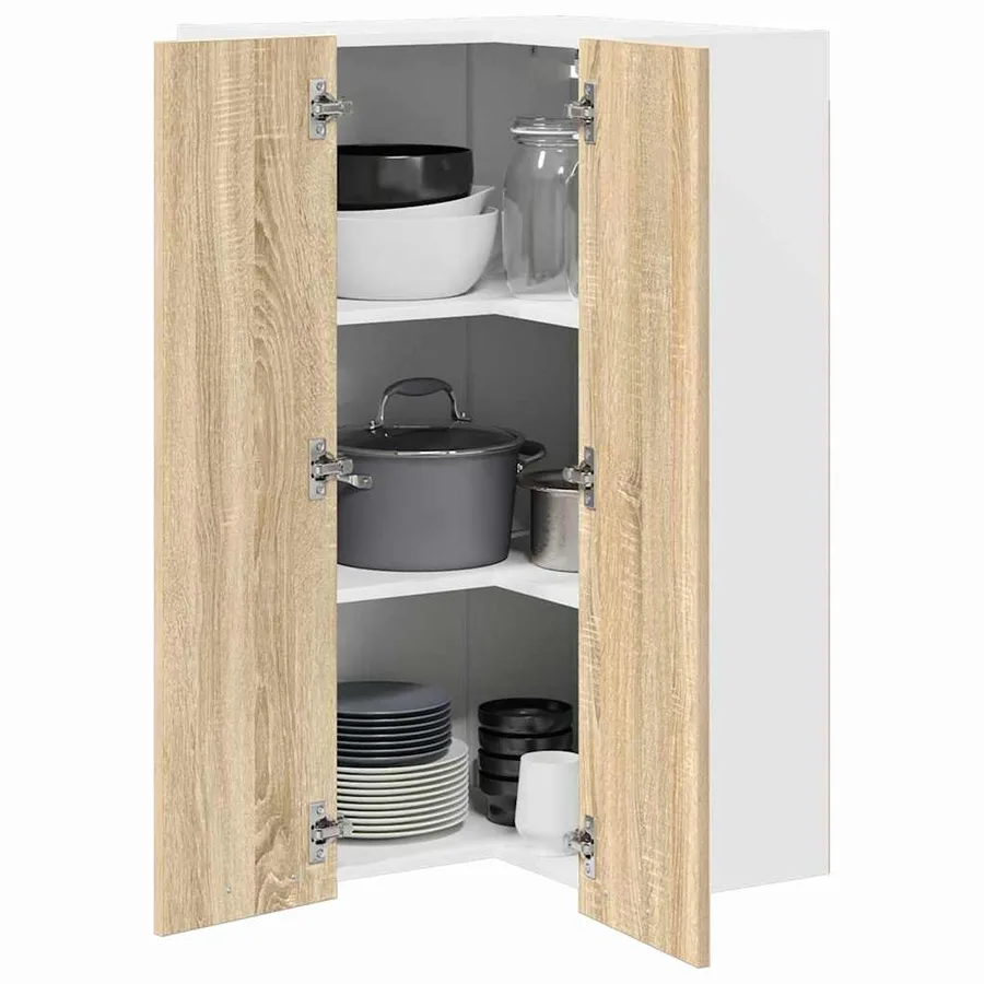 Armoire suspendue Chêne Sonoma et Blanc 57 x 57 x 100 cm - 3