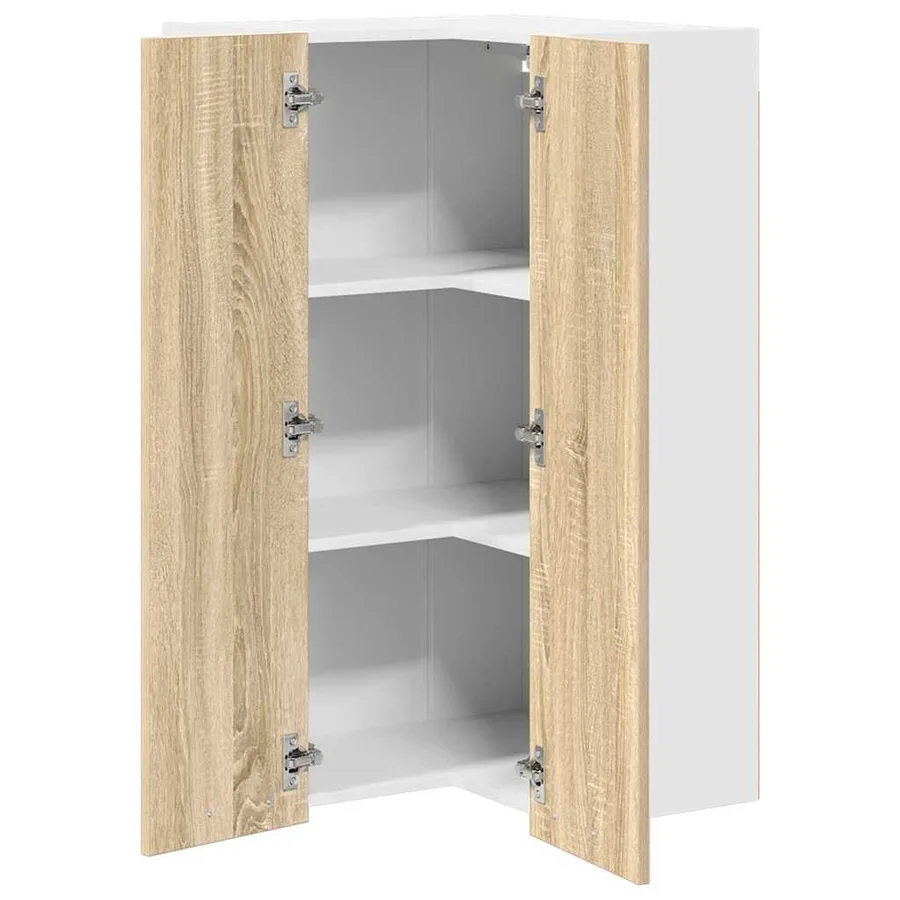 Armoire suspendue Chêne Sonoma et Blanc 57 x 57 x 100 cm - 5