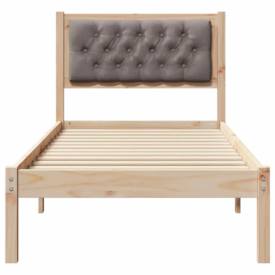 Cadre de lit avec tête de lit Taupe 90 x 190 cm Pin massif - 5
