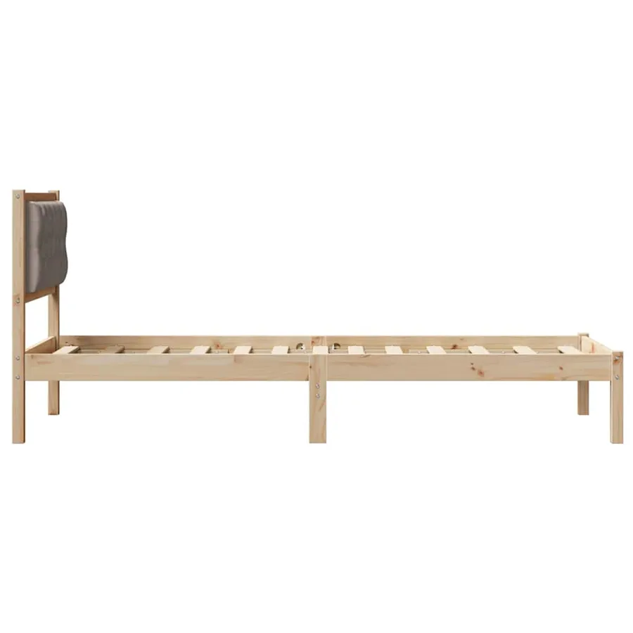 Cadre de lit avec tête de lit Taupe 90 x 190 cm Pin massif - 6