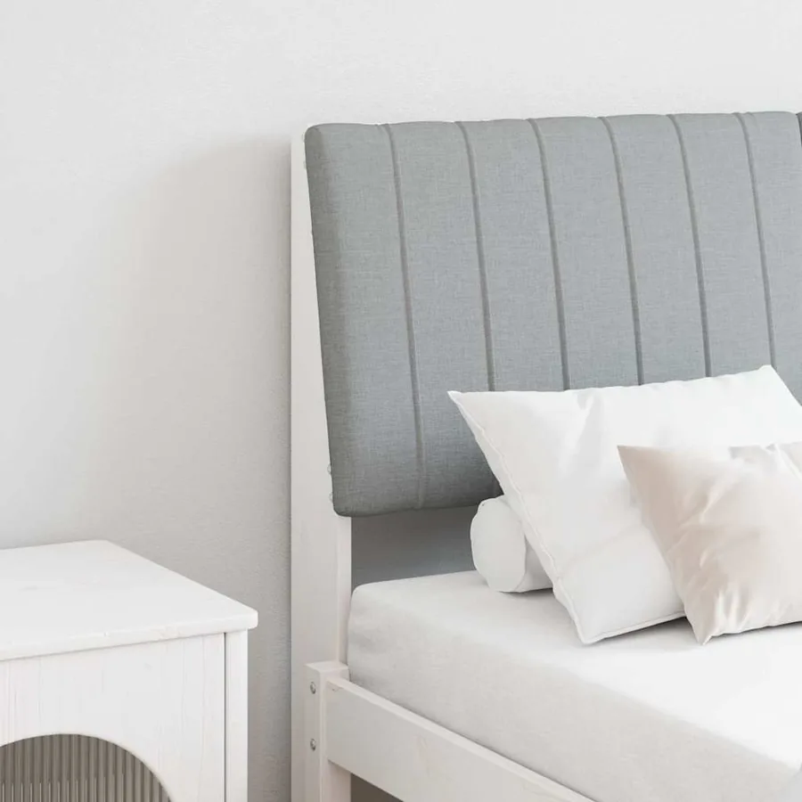 Tête de lit capitonnée Gris clair 135 cm Pin massif