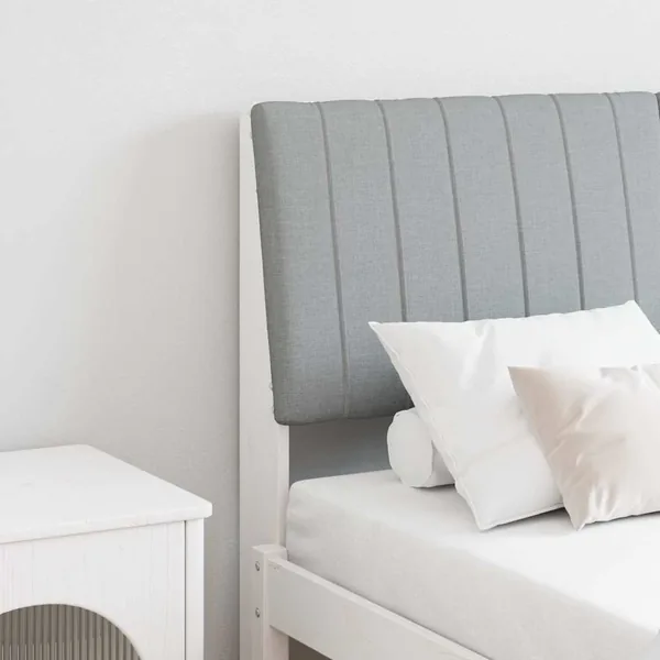 Tête de lit capitonnée Gris clair 135 cm Pin massif