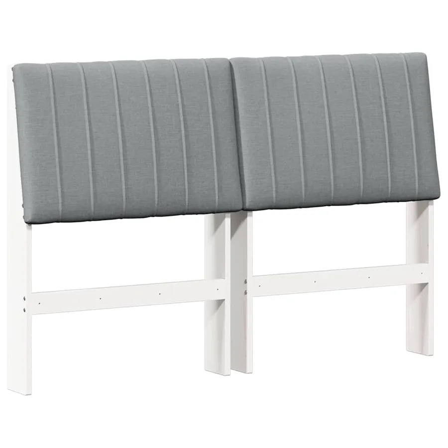 Tête de lit capitonnée Gris clair 135 cm Pin massif - 2