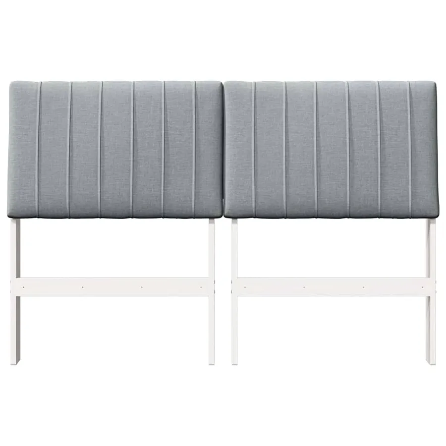 Tête de lit capitonnée Gris clair 135 cm Pin massif - 4