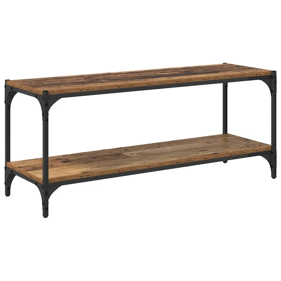 Meuble TV Bois Ancien 100x33x41cm Bois d'ingénierie et fer - 7